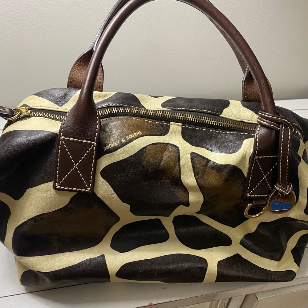 Vintage Dooney & Bourke Giraffe Pattern Satchel